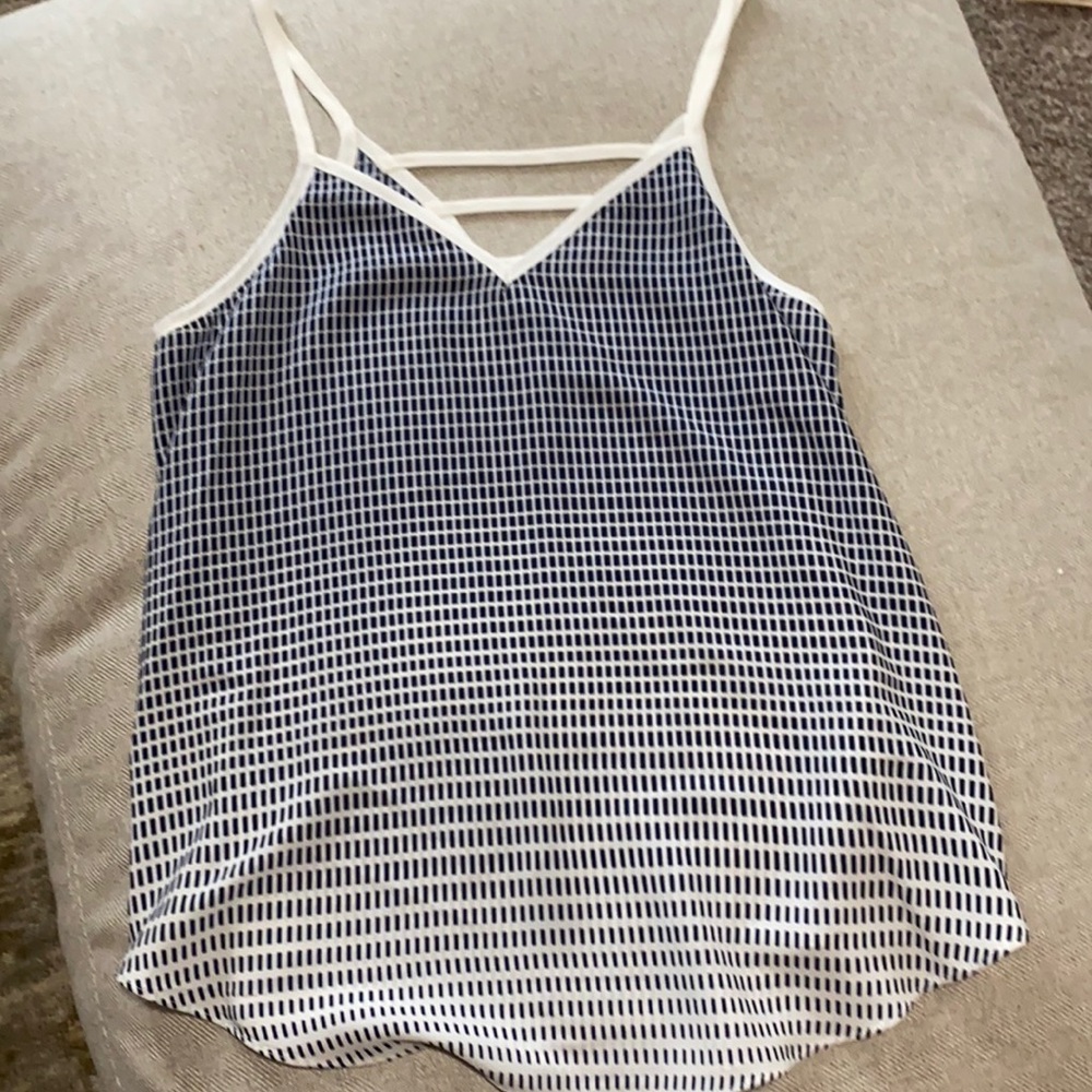 Blue and white top